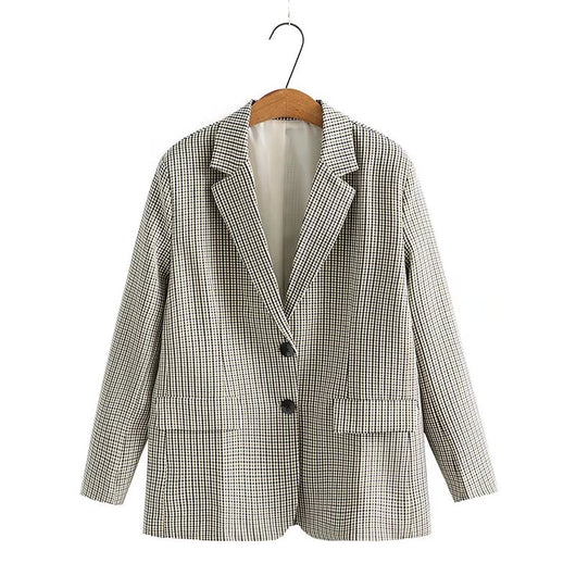 Blazer Cuadrille Retro Slim Fit Talla Grande para Mujer - Image 11