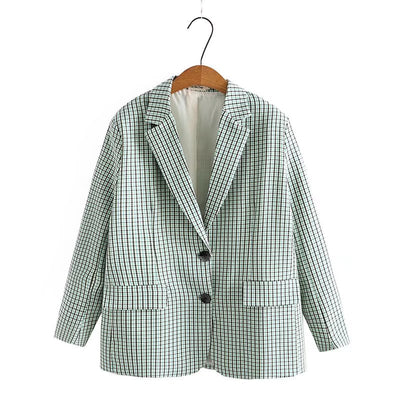 Blazer Cuadrille Retro Slim Fit Talla Grande para Mujer - Image 12