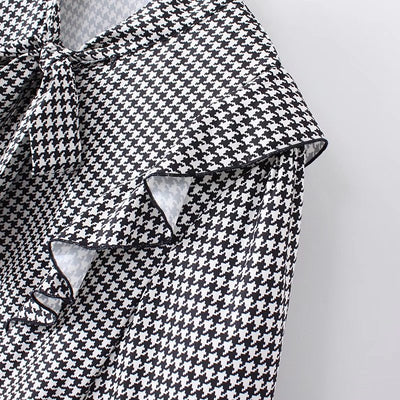 Camisa Retro Cuadros Houndstooth Talla Grande para Mujer - Image 17