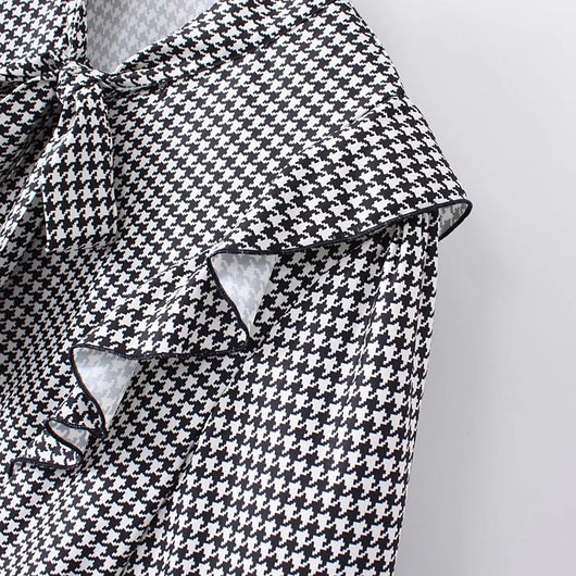 Camisa Retro Cuadros Houndstooth Talla Grande para Mujer - Image 17