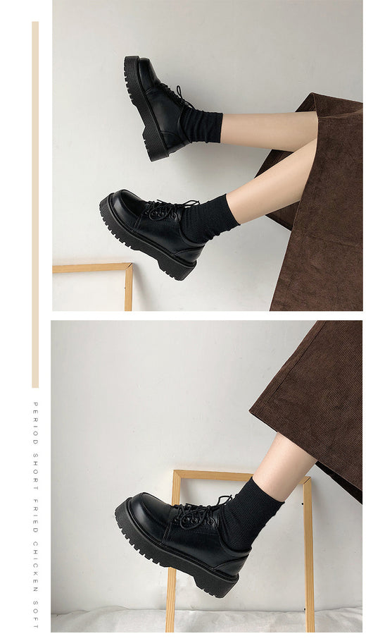 Zapatos Retro Británicos con Tacón Grueso y Puntera Redonda - Image 15