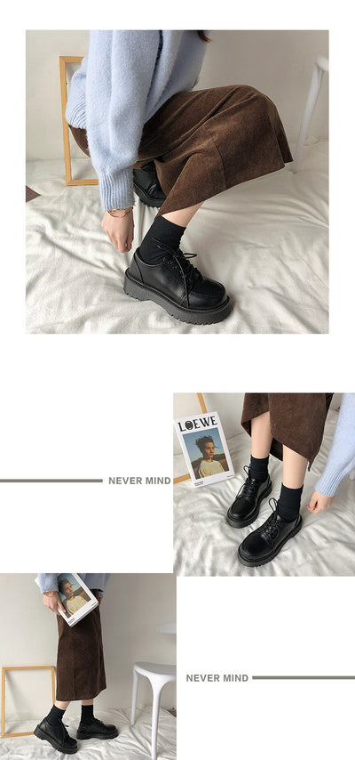Zapatos Retro Británicos con Tacón Grueso y Puntera Redonda - Image 16