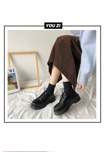 Zapatos Retro Británicos con Tacón Grueso y Puntera Redonda - Image 17