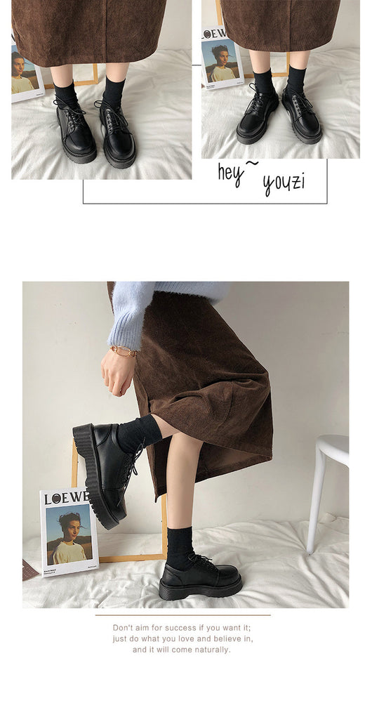 Zapatos Retro Británicos con Tacón Grueso y Puntera Redonda - Image 18