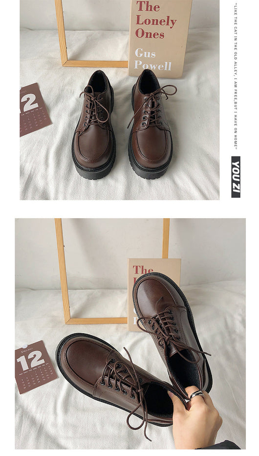 Zapatos Retro Británicos con Tacón Grueso y Puntera Redonda - Image 20