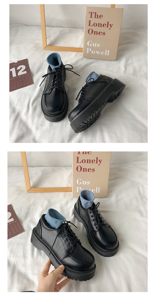 Zapatos Retro Británicos con Tacón Grueso y Puntera Redonda - Image 21