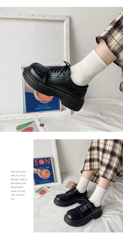 Zapatos Retro Británicos con Tacón Grueso y Puntera Redonda - Image 25