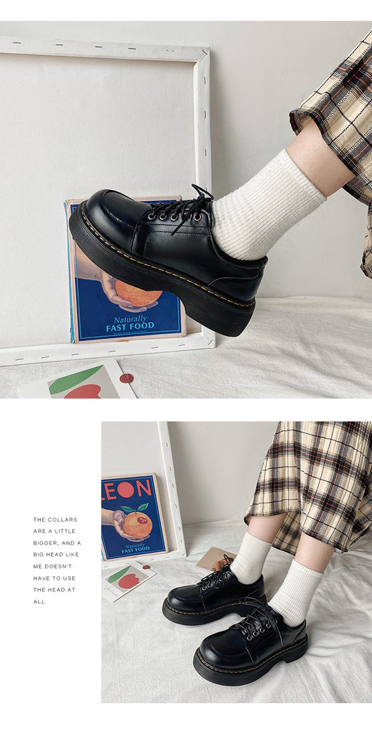 Zapatos Retro Británicos con Tacón Grueso y Puntera Redonda - Image 25