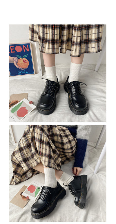 Zapatos Retro Británicos con Tacón Grueso y Puntera Redonda - Image 26