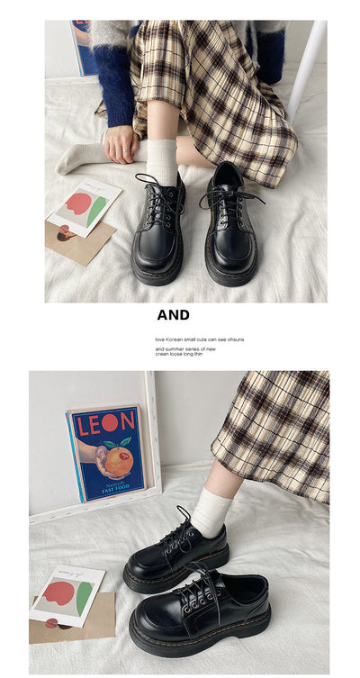 Zapatos Retro Británicos con Tacón Grueso y Puntera Redonda - Image 27