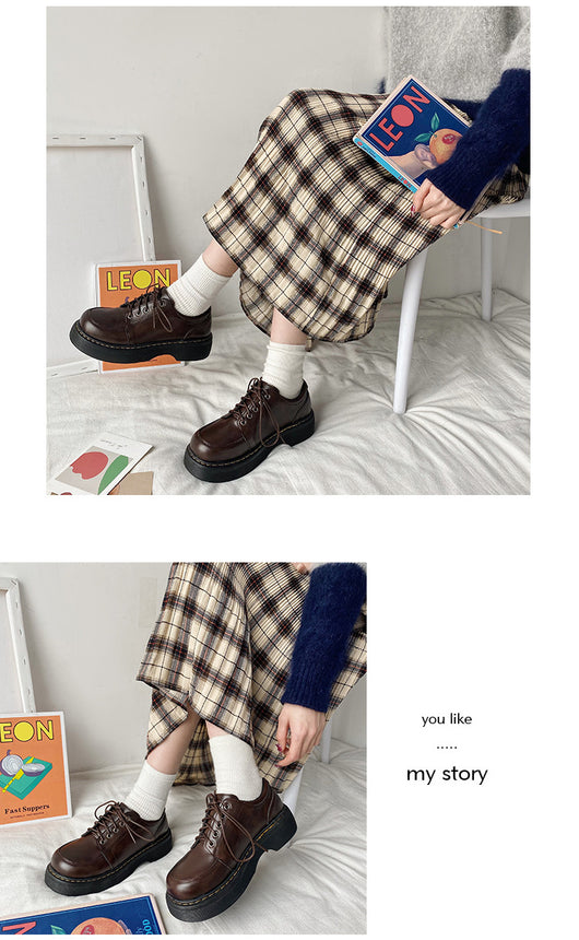 Zapatos Retro Británicos con Tacón Grueso y Puntera Redonda - Image 28