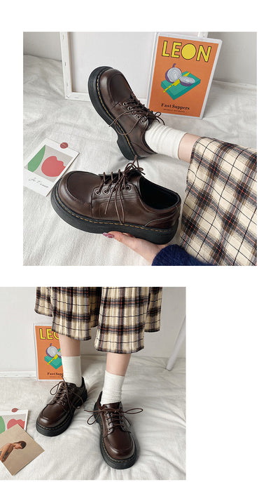 Zapatos Retro Británicos con Tacón Grueso y Puntera Redonda - Image 31