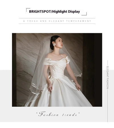 Vestido de Novia Satinado Hombros Descubiertos - Image 14