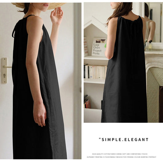 Vestido de Algodón y Lino con Hombros Descubiertos y Amarre Suelto - Image 16