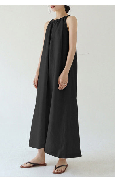 Vestido de Algodón y Lino con Hombros Descubiertos y Amarre Suelto - Image 17