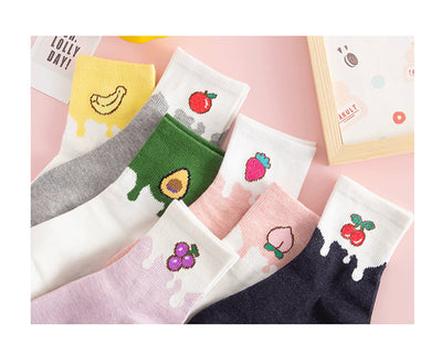 Calcetines de Algodón Estampados con Frutas y Personajes Anime - Image 11