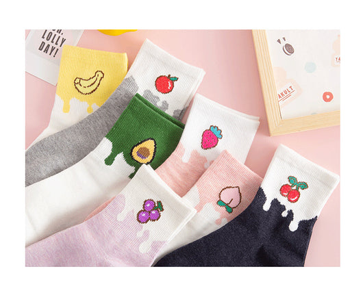 Calcetines de Algodón Estampados con Frutas y Personajes Anime - Image 11