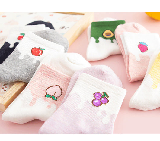 Calcetines de Algodón Estampados con Frutas y Personajes Anime - Image 12