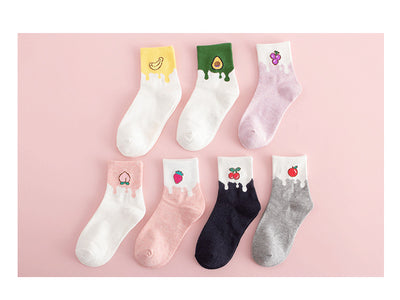 Calcetines de Algodón Estampados con Frutas y Personajes Anime - Image 15
