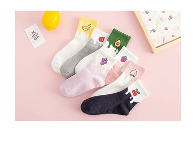 Calcetines de Algodón Estampados con Frutas y Personajes Anime - Image 16