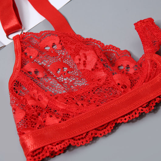Conjunto de Lencería Erótica con Encaje Calado y Detalles Huecos - Image 6