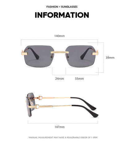 Gafas de Sol Cuadradas con Corte de Cristal Irregular - Image 22