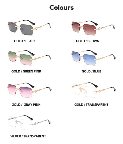 Gafas de Sol Cuadradas con Corte de Cristal Irregular - Image 24