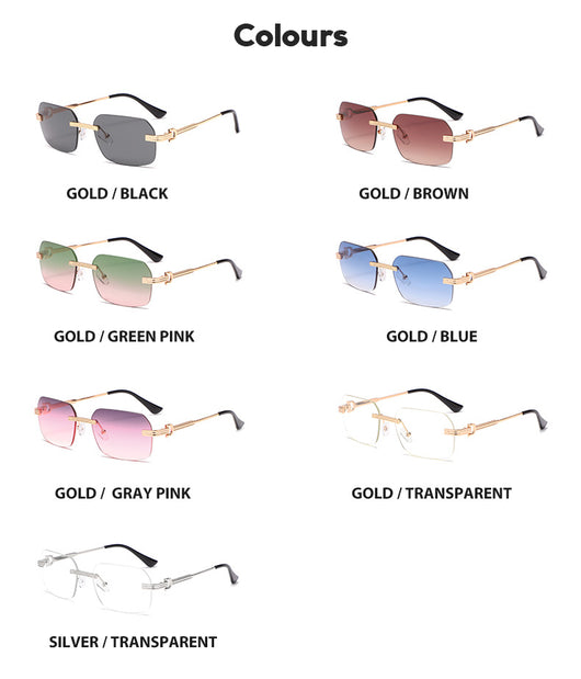 Gafas de Sol Cuadradas con Corte de Cristal Irregular - Image 24