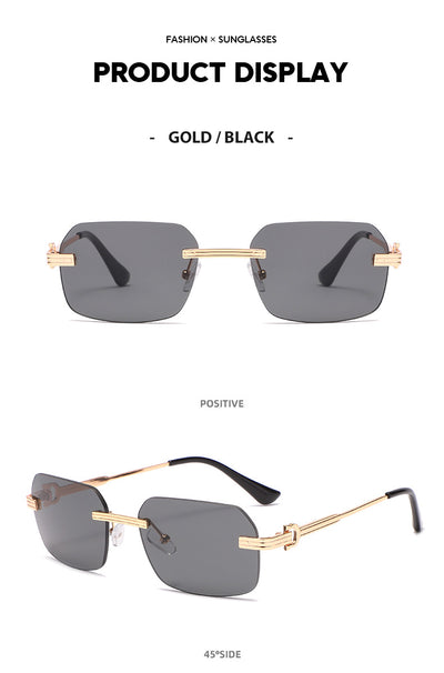 Gafas de Sol Cuadradas con Corte de Cristal Irregular - Image 25