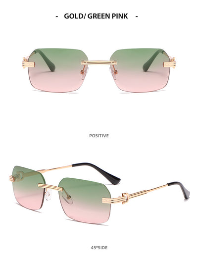 Gafas de Sol Cuadradas con Corte de Cristal Irregular - Image 27