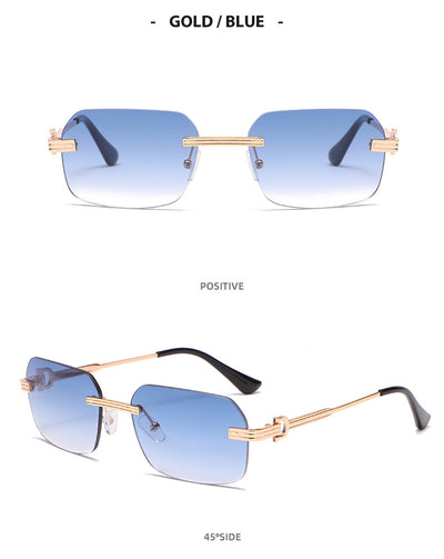 Gafas de Sol Cuadradas con Corte de Cristal Irregular - Image 28