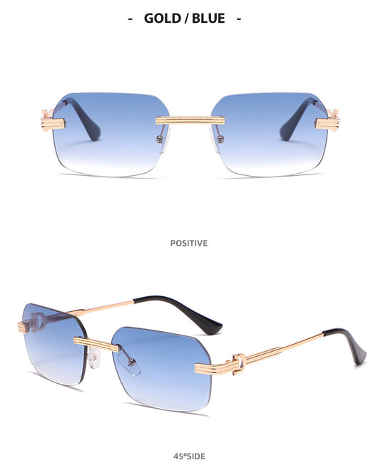 Gafas de Sol Cuadradas con Corte de Cristal Irregular - Image 28