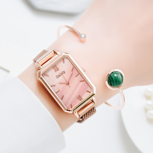Reloj Cuadrado para Mujer Verde Malaquita con Temperamento Retro - Image 21