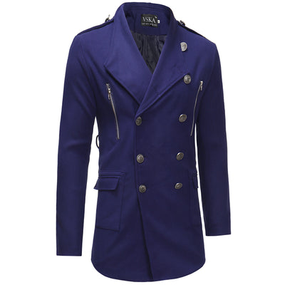 Abrigo Gabardina Doble Botonadura Cuello Solapa Grande Hombre Slim Fit Lana - Image 13