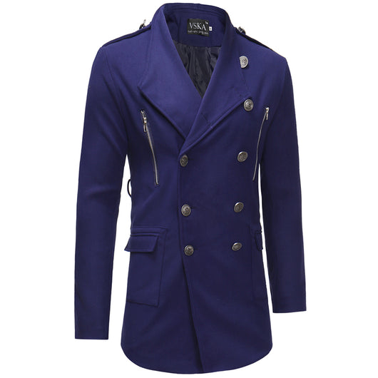 Abrigo Gabardina Doble Botonadura Cuello Solapa Grande Hombre Slim Fit Lana - Image 13