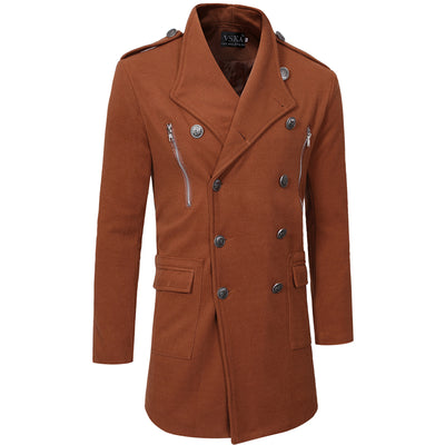 Abrigo Gabardina Doble Botonadura Cuello Solapa Grande Hombre Slim Fit Lana - Image 16