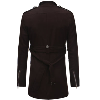 Abrigo Gabardina Doble Botonadura Cuello Solapa Grande Hombre Slim Fit Lana - Image 22