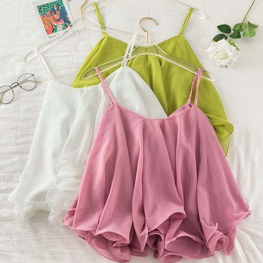 Blusa Suelta de Gasa con Volantes para Mujer - Image 2