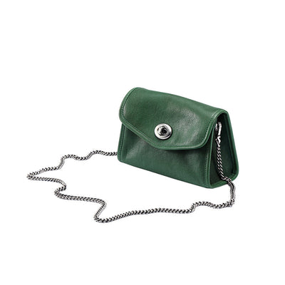 Bolso Mensajero de Cuero con Cadena para Mujer - Image 5