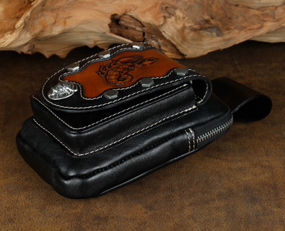 Bolsa de Cintura de Cuero para Hombre - Riñonera Deportiva Multifuncional - Image 3