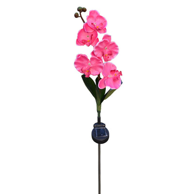 Luz Solar LED Flor Orquídea con 5 Cabezales