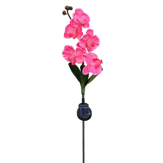 Luz Solar LED Flor Orquídea con 5 Cabezales