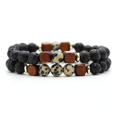 Pulsera de Piedra Volcánica Lava y Ojo de Tigre - Image 24