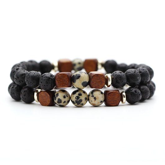 Pulsera de Piedra Volcánica Lava y Ojo de Tigre - Image 24