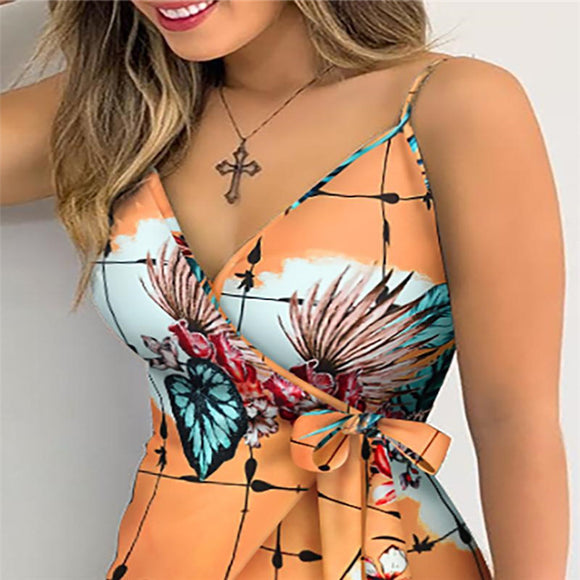 Printed Dress with Adjustable Straps