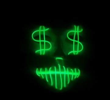 Máscara de Fiesta LED con Diseño de Dólar - Image 3