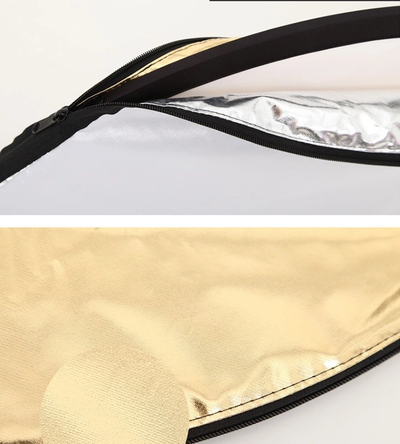 Reflector Plegable 5 en 1 Profesional para Fotografía - Oro, Plata, Blanco y Negro - Image 6