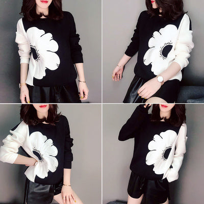 Blusa Holgada de Manga Larga para Mujer - Cuello Redondo Primavera - Image 2