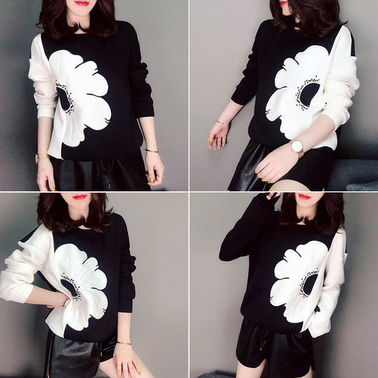 Blusa Holgada de Manga Larga para Mujer - Cuello Redondo Primavera - Image 2