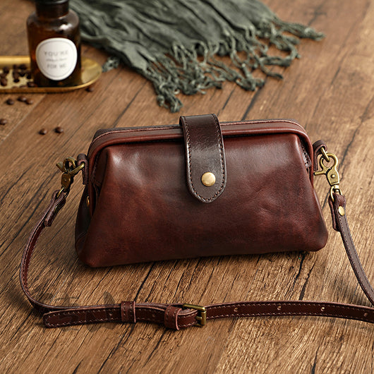 Bolso de Cuero Curtido al Vegetal Estilo Retro para Mujer - Image 8